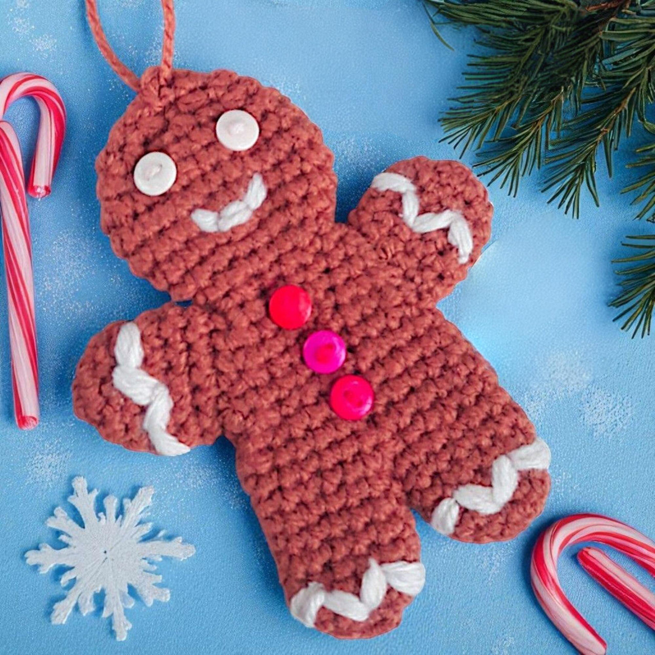 Gingerbread Ornament Crochet Pattern: DIY Christmas Tree Decor