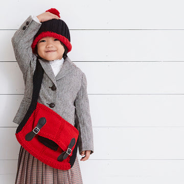 Bobby Satchel, Pencil Case & Hat - Accessories Knitting Pattern for Kids in Debbie Bliss Rialto DK - Downloadable PDF