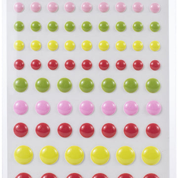Doodlebug Santa Squad Adhesive Matte Enamel Dots - Christmas Mix, 75/Pkg