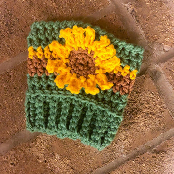 Sunflower Coffee Beanie Cozy