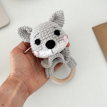Wolf Baby Lovey Blanket & Rattle Crochet Pattern PDF – Cute Stuffed Toy Tutorial