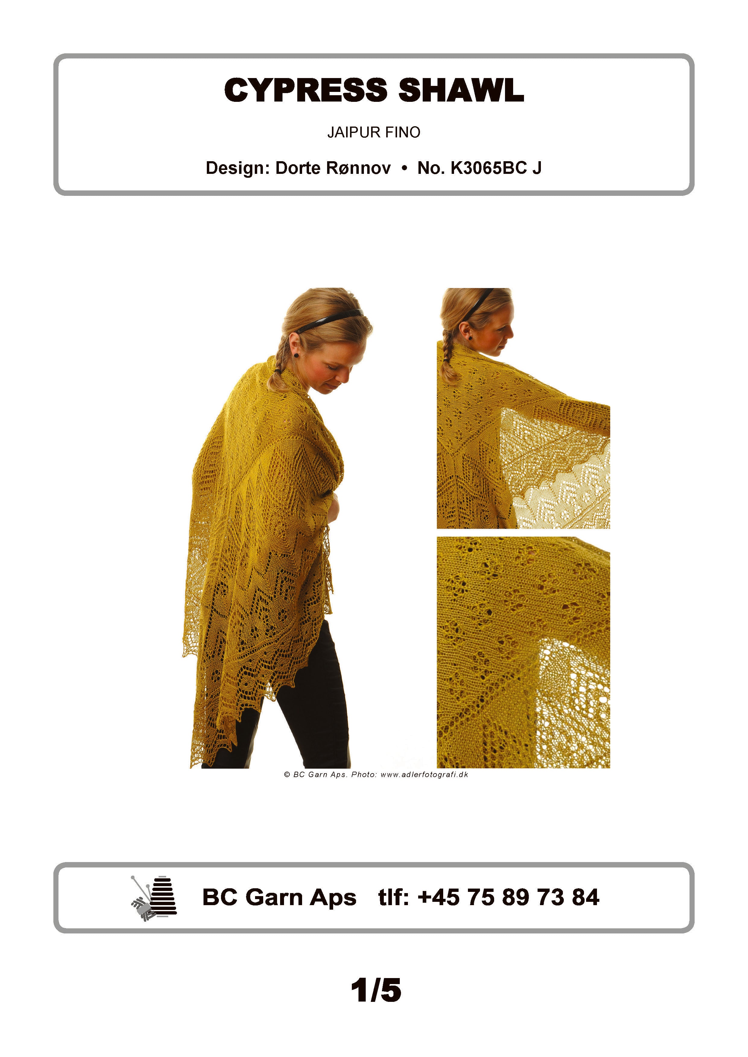 Cypress Shawl in BC Garn Jaipur Fino - K3065BC J - Downloadable PDF