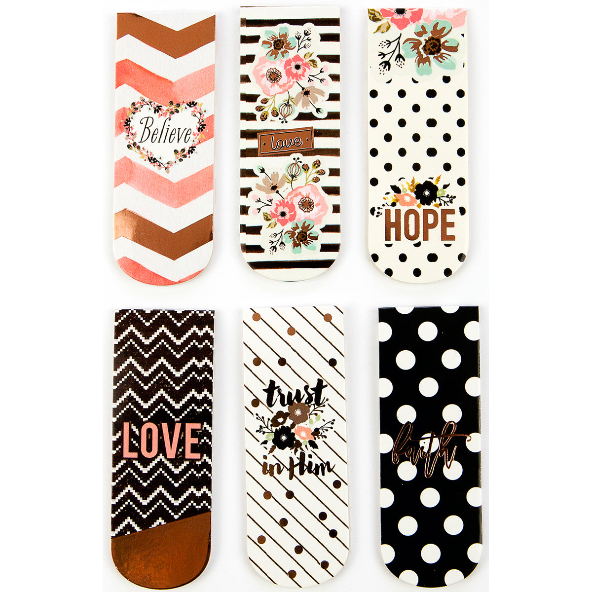 Prima Marketing Prima Love, Faith, Scrap Planner Magnetic Bookmarks 6/Pkg - 238804