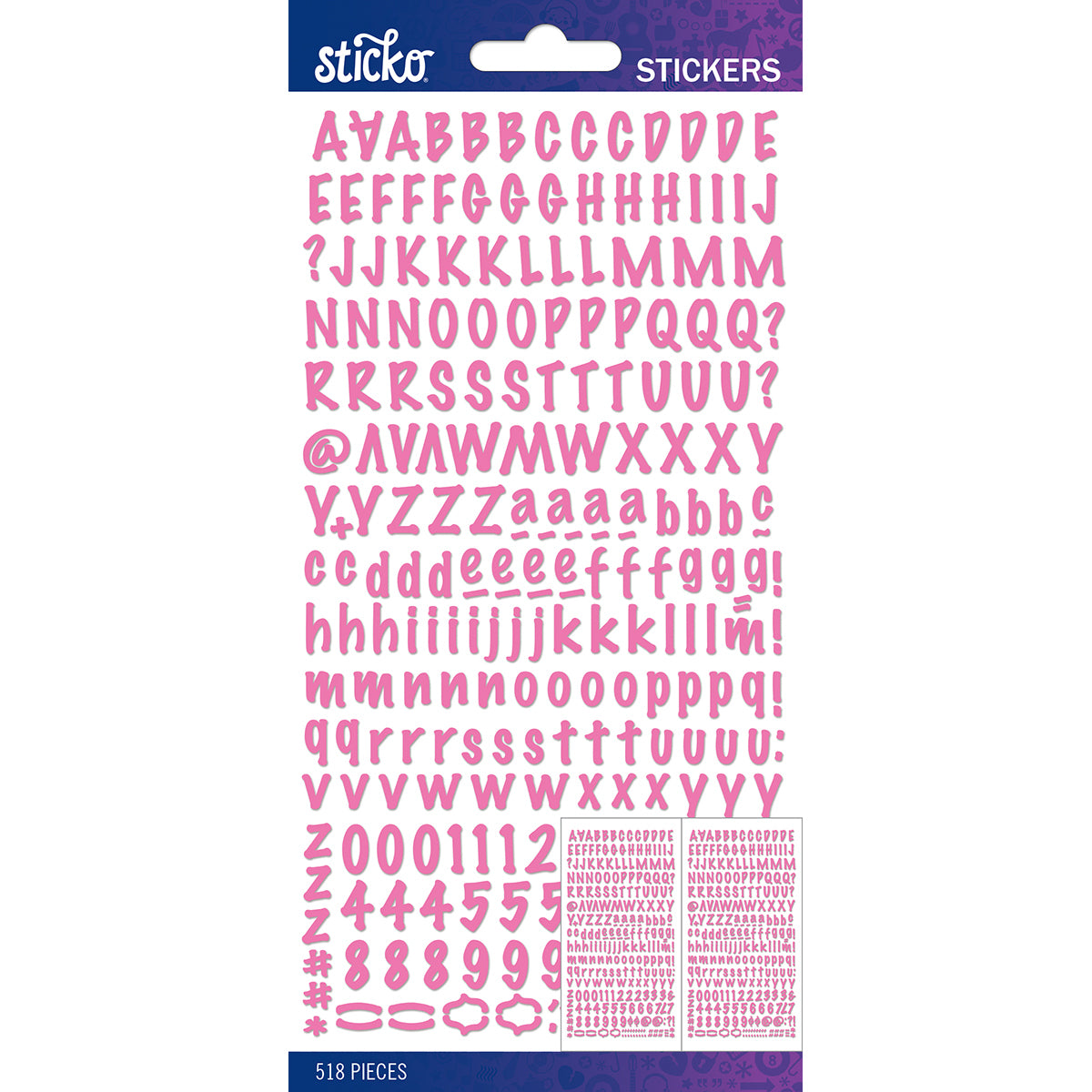 Sticko Alphabet Stickers - Pink Marker Small