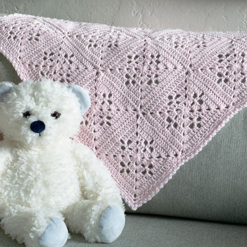 Diamond Filet Motif Crochet Baby Blanket Pattern