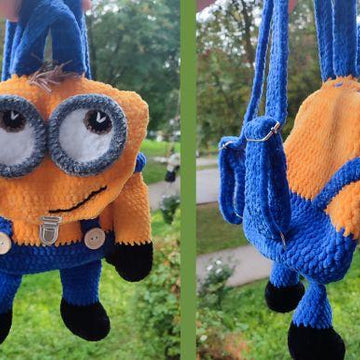 Miinion Backpack Crochet Pattern Amigurumi, Crochet Miinion Bag Pattern, Backpack amigurumi pattern, Shoulder bag pri schoolers