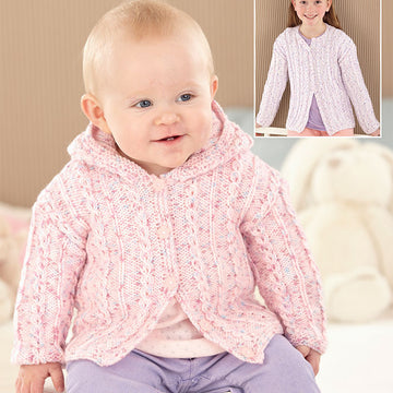 Hooded and Round Neck Cardigans in Sirdar Snuggly Spots DK - 4567 - Downloadable PDF