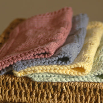 Butterfly knit purl face cloth square