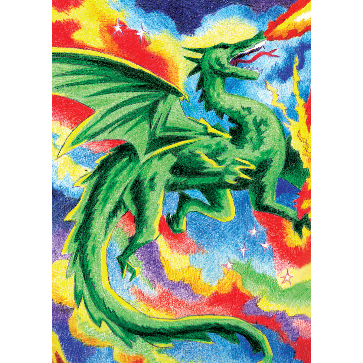 Royal Brush Mini Color Pencil By Number Kit 5"X7" - Dragon