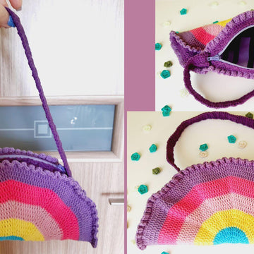 Crochet pattern rainbow bag