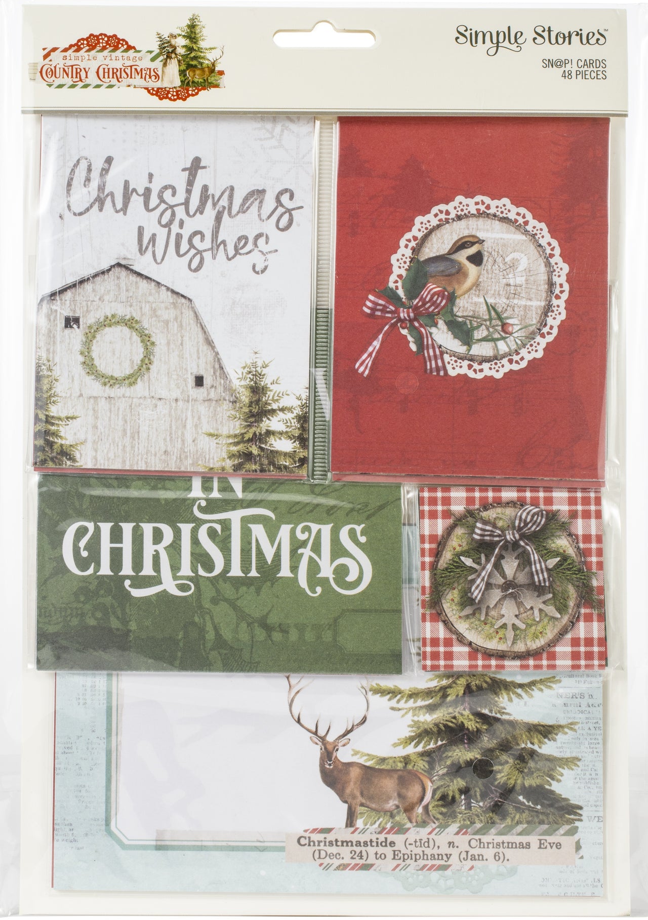 Simple Stories Sn@p! Card Pack 48/Pkg - Country Christmas