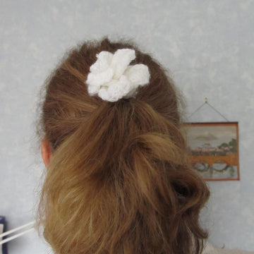 Knitted hair flower