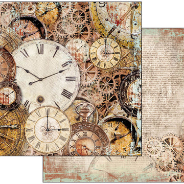 Stamperia Intl Stamperia Double-Sided Cardstock 12"X12" 10/Pkg - Clockwise Clocks With Mechanism