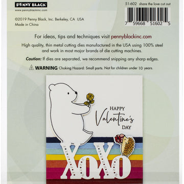 Penny Black Creative Dies - Share The Love Cut Out 2.8"X3.2"