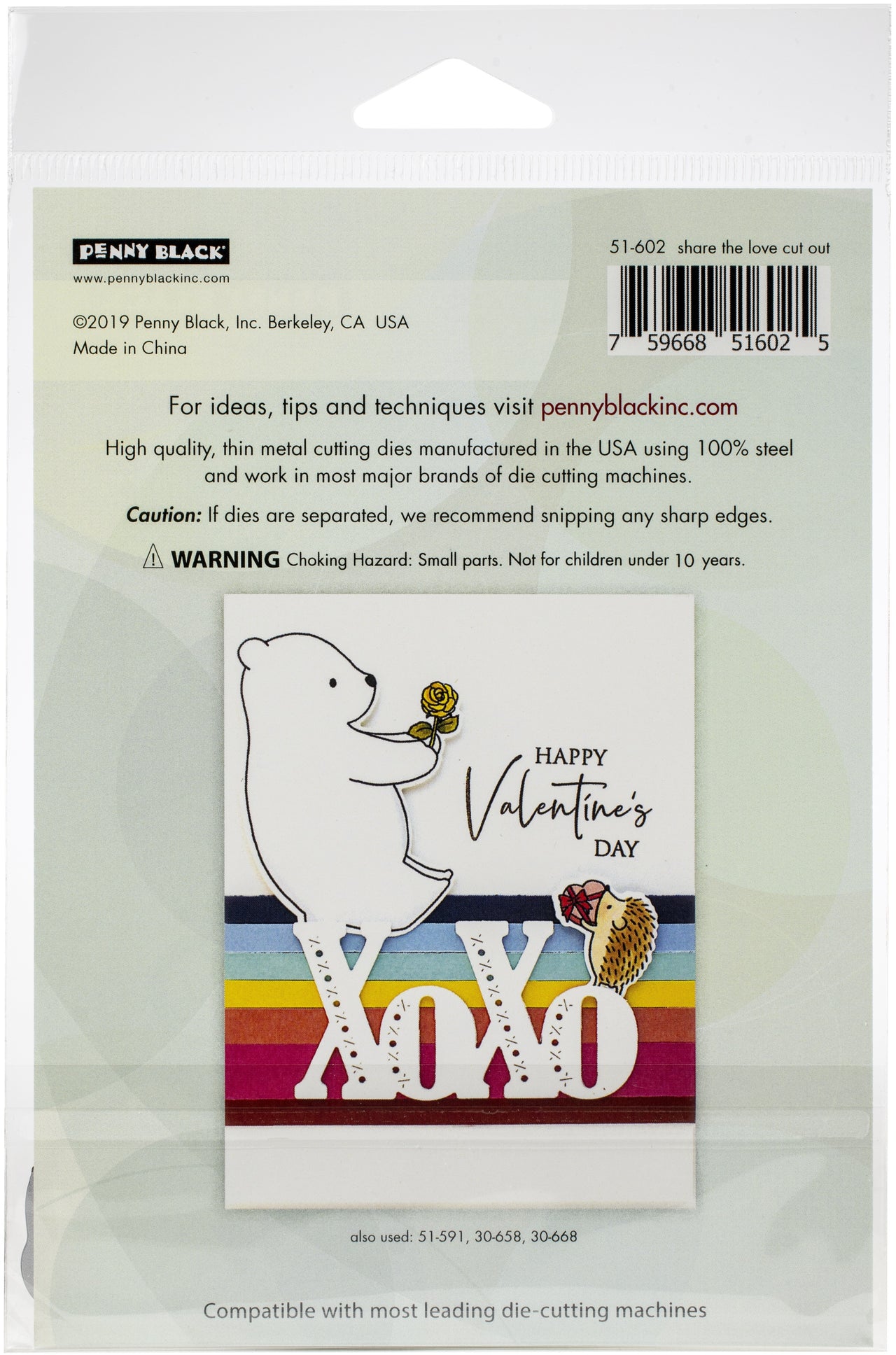 Penny Black Creative Dies - Share The Love Cut Out 2.8"X3.2"