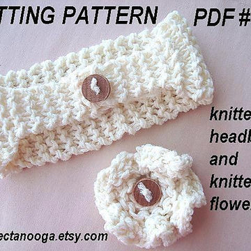 336, KNITTED HEADBAND AND KNITTED FLOWER