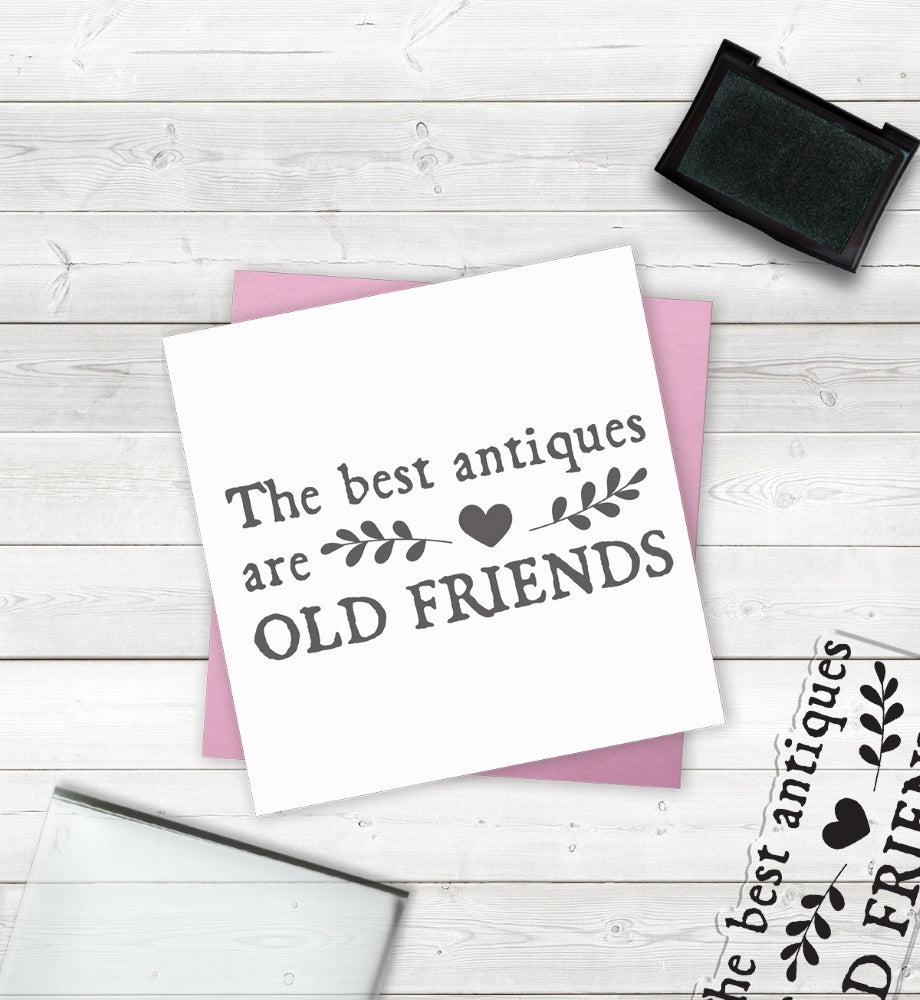 Crafter's Companion Clear Acrylic Quirky Stamp 2.5"X3.5" - Old Friends