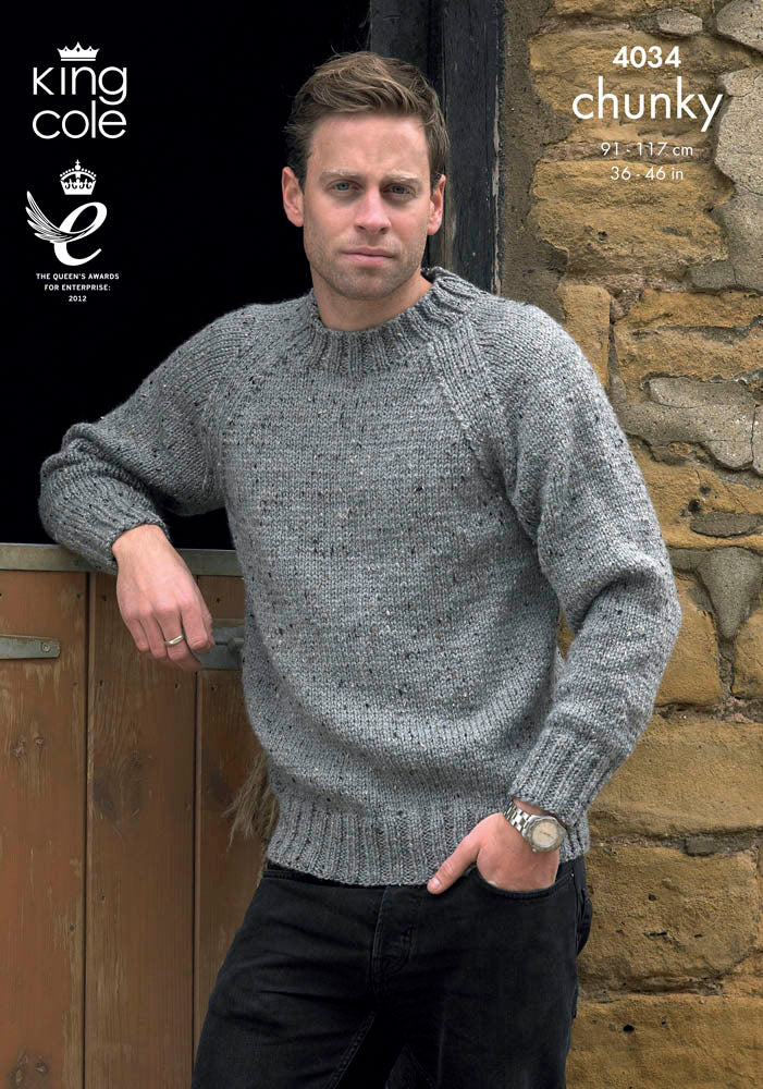 Sweater and Cardigan in King Cole Chunky Tweed - 4034 - Leaflet