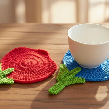 Crochet Tulip Flower Coaster Pattern | PDF + Video Tutorial
