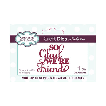 Creative Expressions Sue Wilson Mini Expressions So Glad We're Friends Craft Die