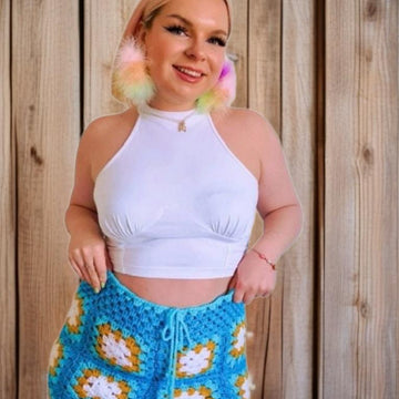 Granny Square Crochet Mini Skirt