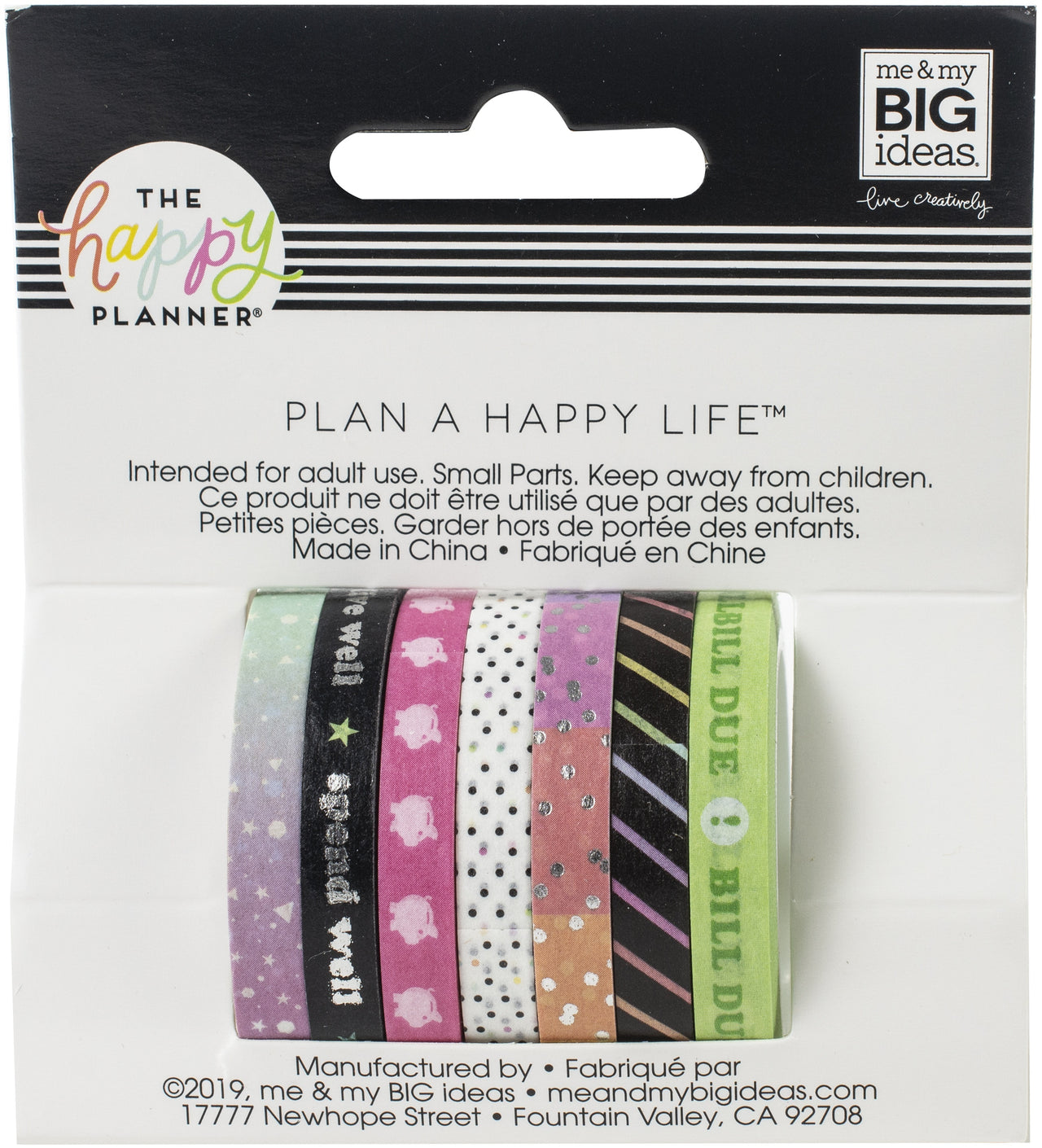 The Happy Planner Skinny Washi Tape 7/Pkg - Budget