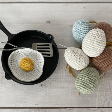 Crochet Egg Amigurumi - Whole & Fried