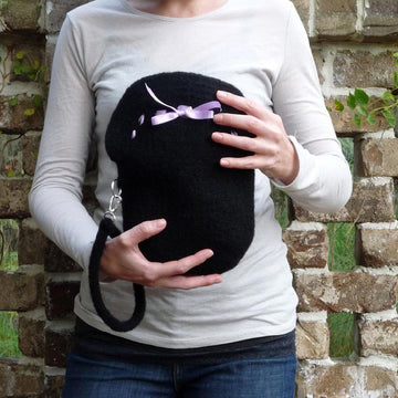 Cream puff felted clutch