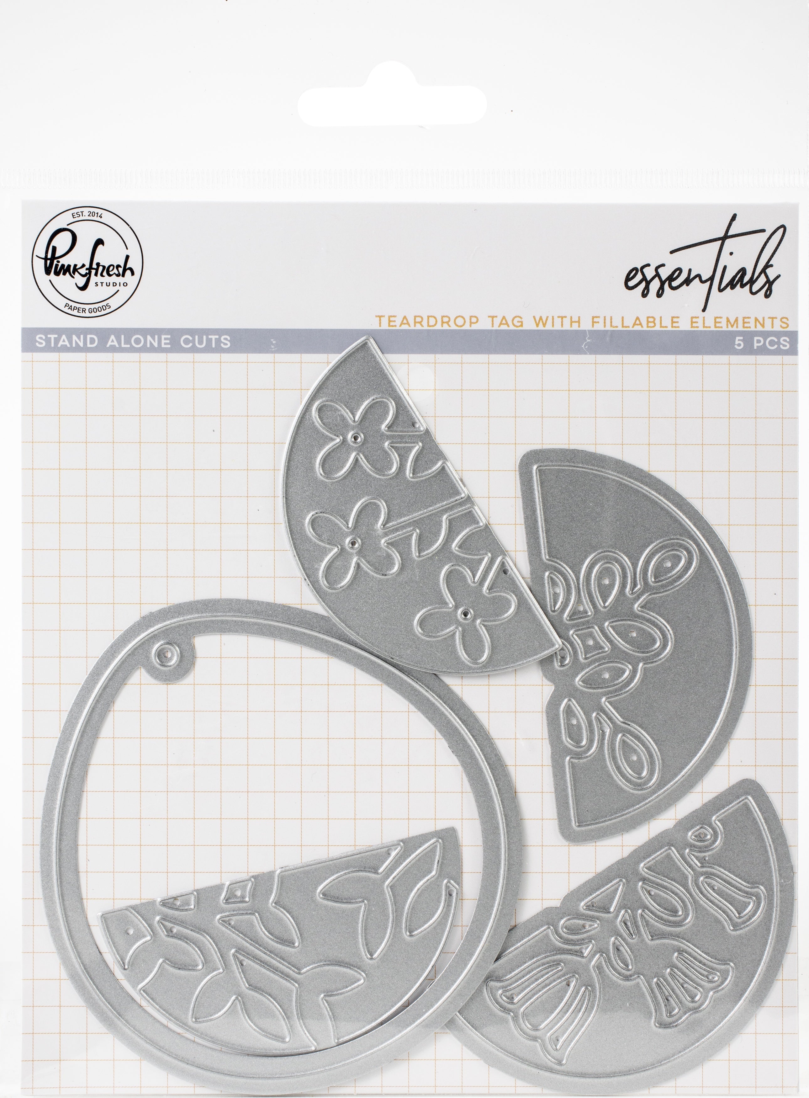 Pinkfresh Studio Essentials Die Set - Teardrop Tag W/Fillable Elements