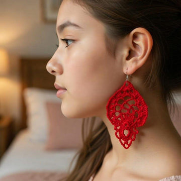 Crochet Leaf Earrings Pdf + Video Tutorial