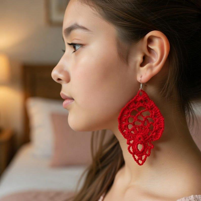 Crochet Leaf Earrings Pdf + Video Tutorial