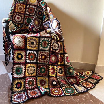 Colcha 'Crazy Theory' de granny square