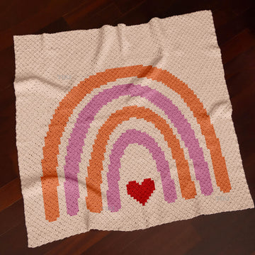 CROCHET PATTERN C2C Rainbow Baby Blanket Ivory Afghan Newborn Shower Graphgan Throw