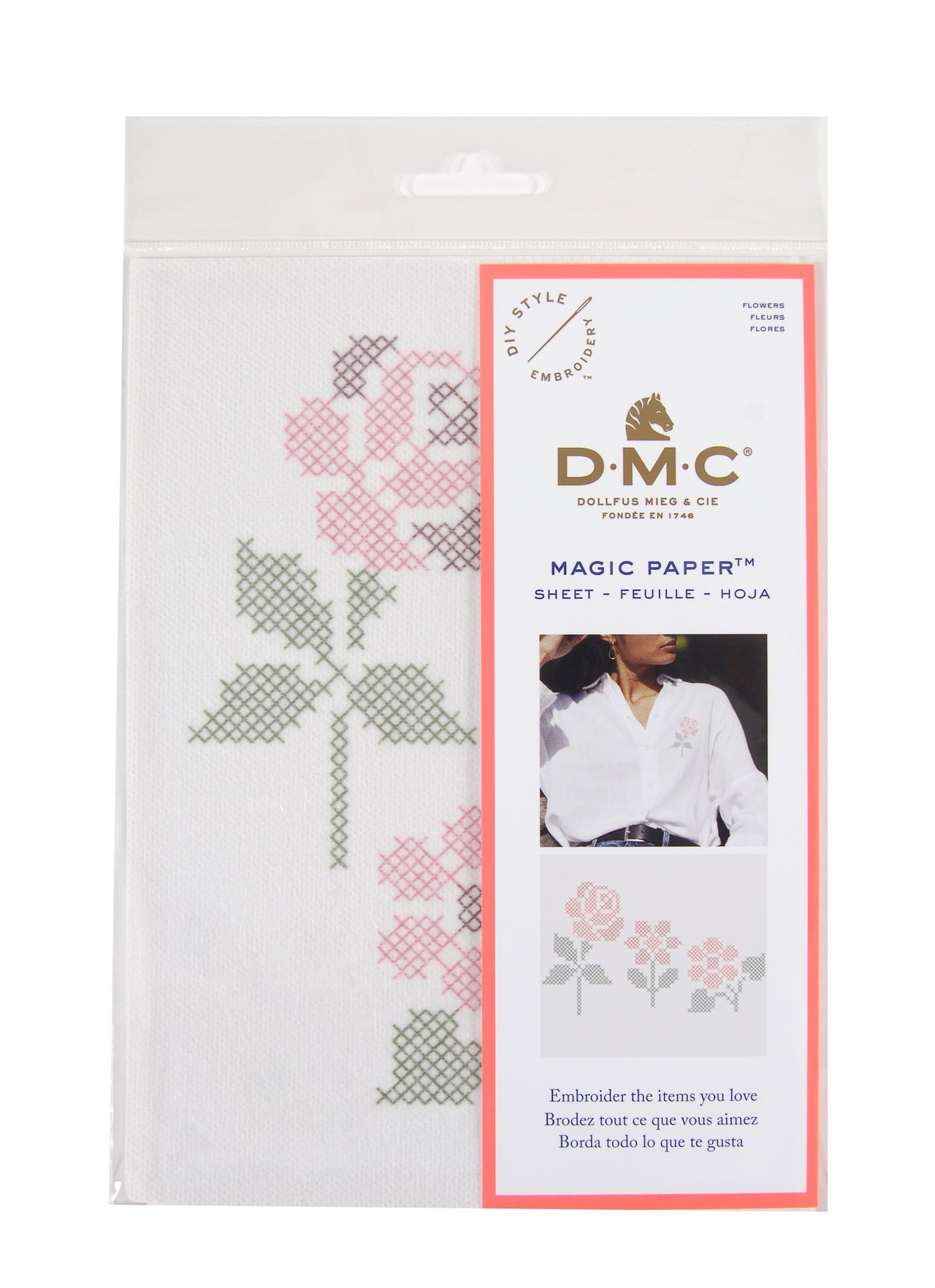 DMC Magic Paper Flowers Cross Stitch Sheet