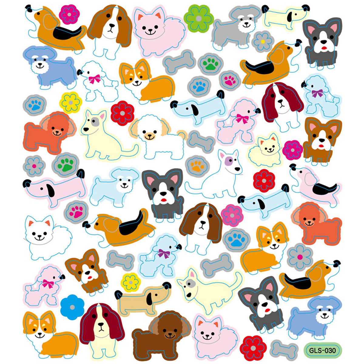 Tattoo King Sticker King Stickers - Dogs With Flowers