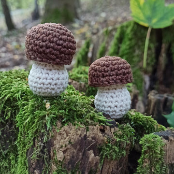 Mushrooms crochet pattern, Christmas tree ornaments, amigurumi food pattern