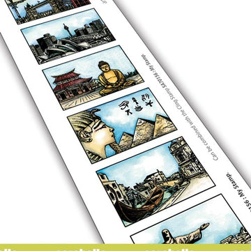Carabelle Studio Carabella Studio Cling Stamp Edge 2"X11.5" - Travel Around The World