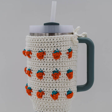 Strawberry Crochet Stanley Quencher Cover