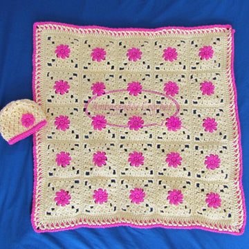 Blooming Clusters Baby Afghan & Hat Set