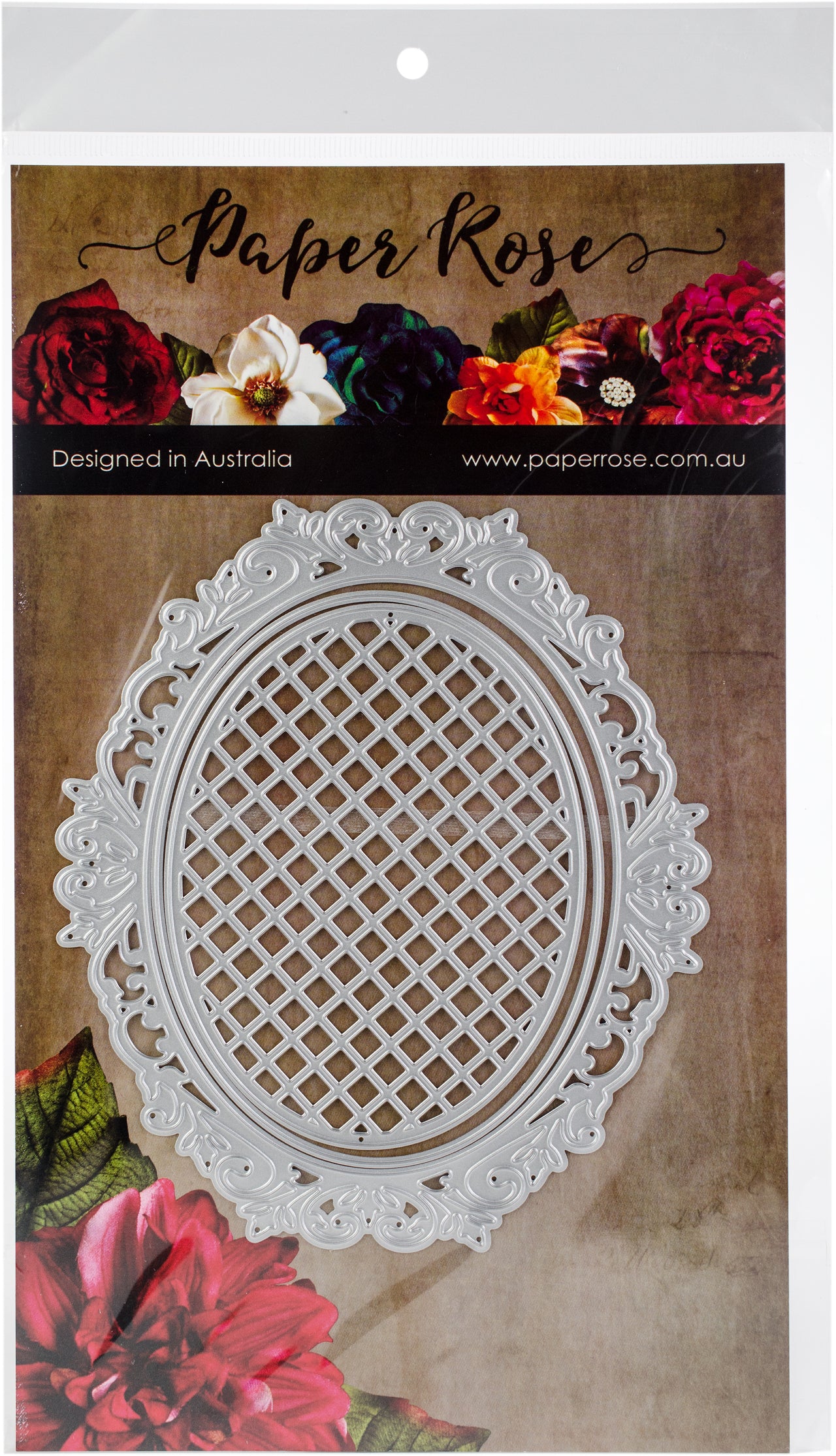Paper Rose Dies - Victorian Oval Lattice Frame