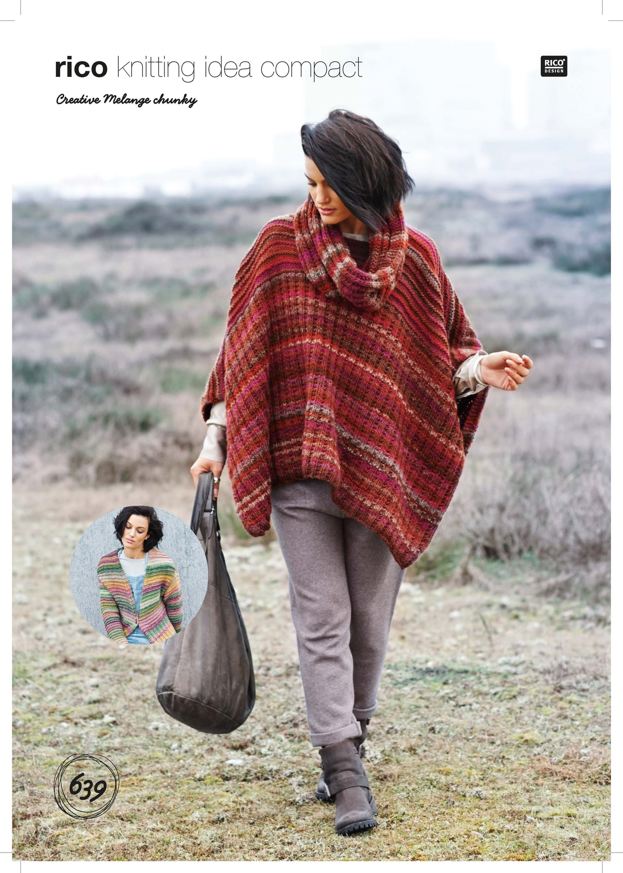 Poncho, Cardigan and Snood in Rico Creative Melange Chunky - 639 - Leaflet