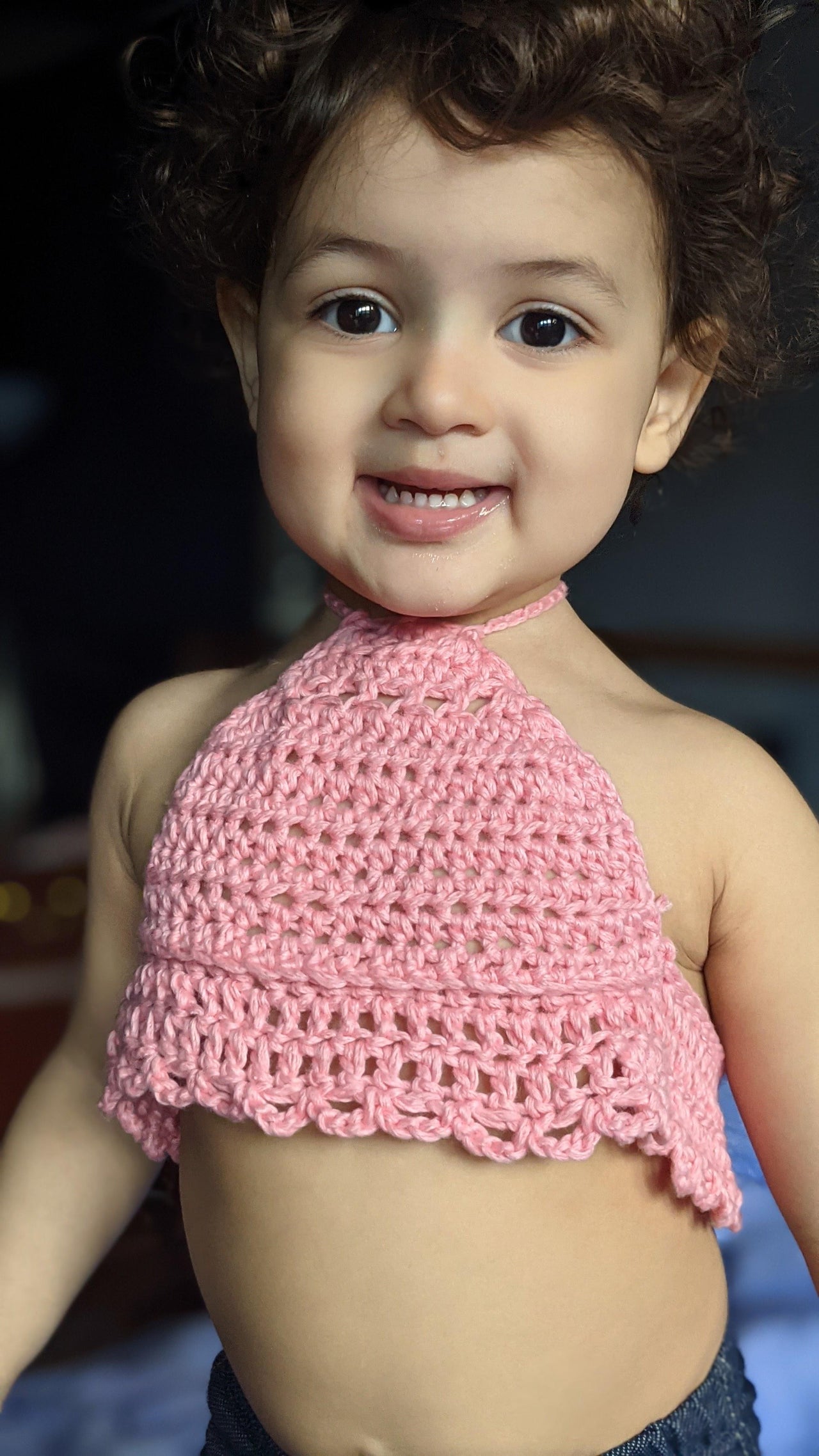 Worsted toddler crop top