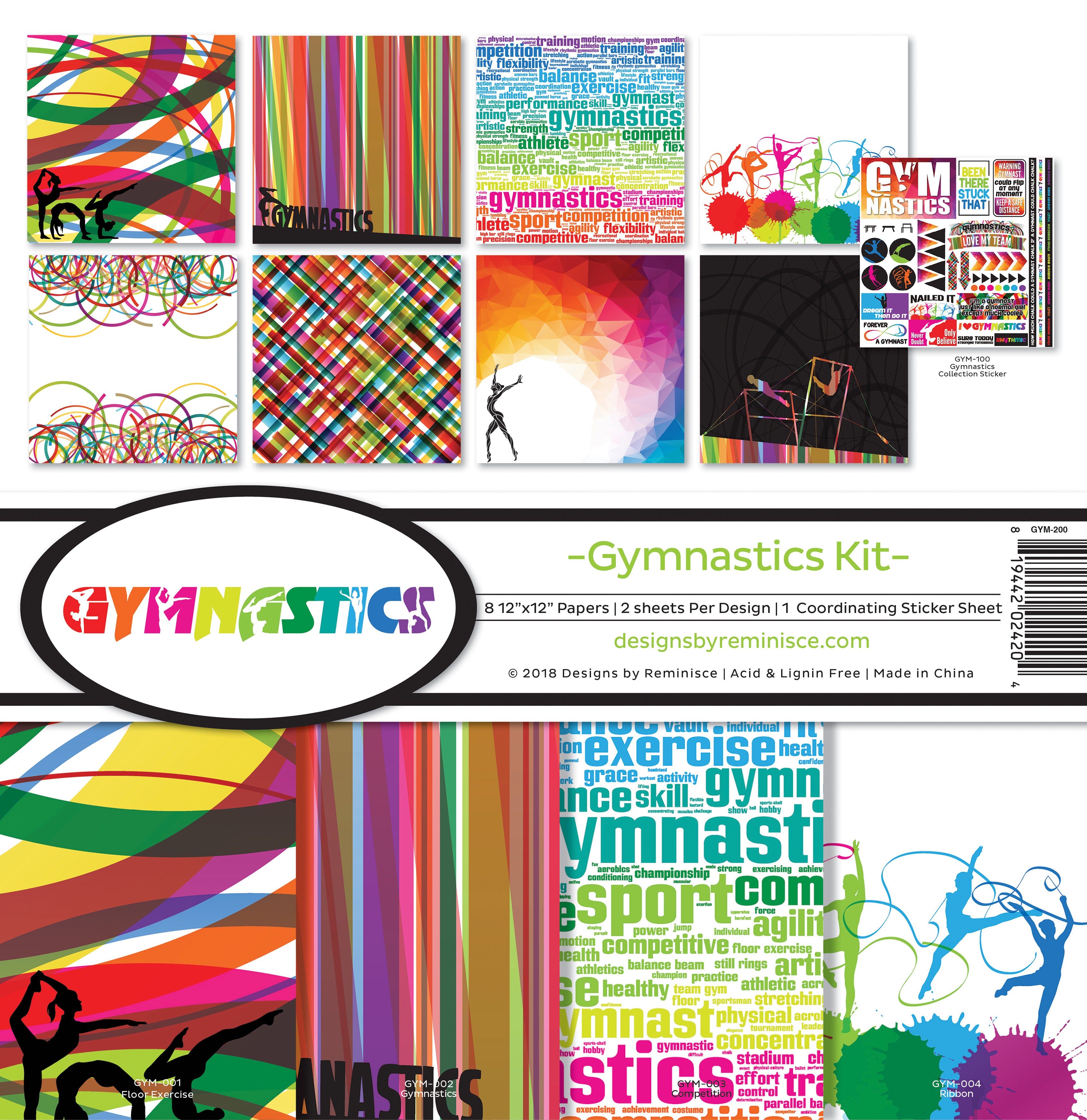 Reminisce Collection Kit 12"X12" - Gymnastics