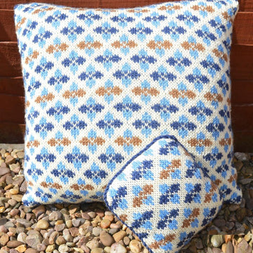 Fairisle and Flowers Cushion Cover and Pin Cushion