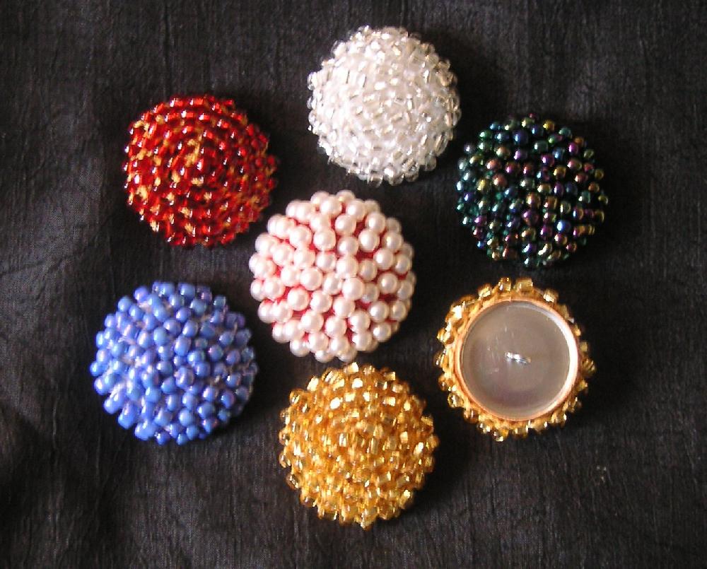 Crochet Beaded Cord Button