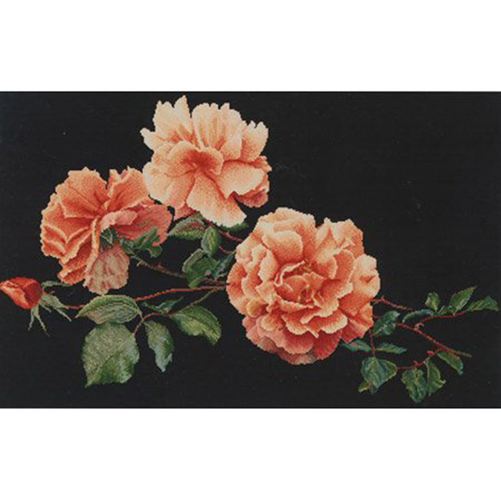 Thea Gouverneur Bv Just Joey' Rose, Black 18ct Cross Stitch Kit - 65cm x 44cm