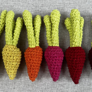 Crochet veggie garden carrots