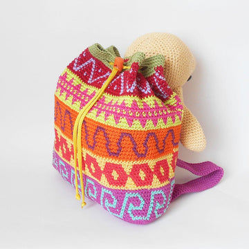Color block drawstring bag