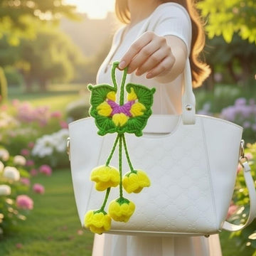 Butterfly & Flower Charm Bag Crochet Pattern – PDF + Video Tutorial