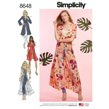 Simplicity 8648 Women's Duster in Two Lengths - Sewing Pattern